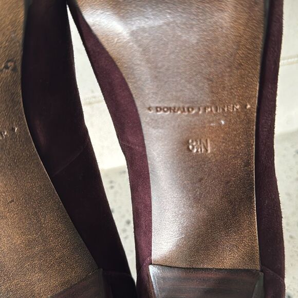 Donald J. Pliner Classic Pumps Heels Stiletto Burgundy Pointy Toe Sz 8.5 Narrow - Picture 4 of 13